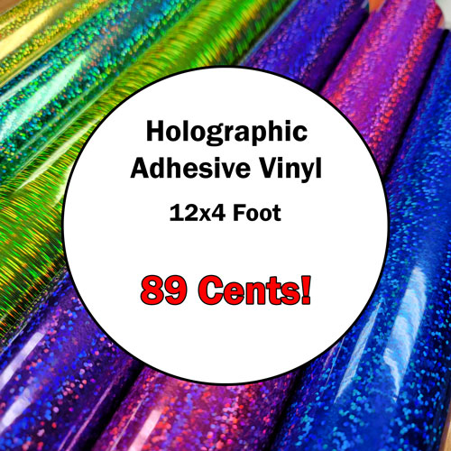 Sale* Holographic Permanent Adhesive Vinyl 12×4 foot