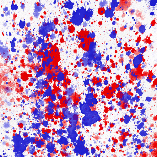 Red white and blue splatter paint